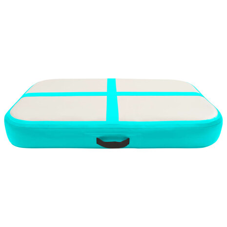 Gymnastiekmat met pomp opblaasbaar 60x100x10 cm PVC groen