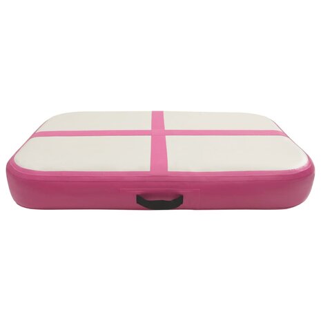 Gymnastiekmat met pomp opblaasbaar 60x100x20 cm PVC roze