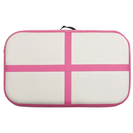 Gymnastiekmat met pomp opblaasbaar 60x100x20 cm PVC roze