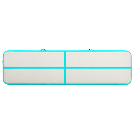 Gymnastiekmat met pomp opblaasbaar 700x100x20 cm PVC groen