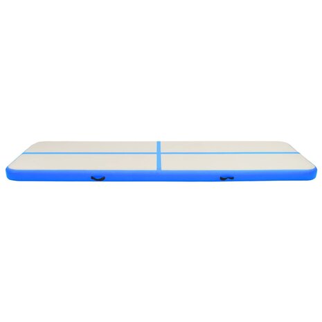 Gymnastiekmat met pomp opblaasbaar 800x100x20 cm PVC blauw