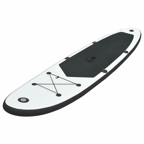 Stand Up Paddleboardset opblaasbaar zwart en wit