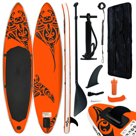 Stand Up Paddleboardset opblaasbaar 366x76x15 cm oranje