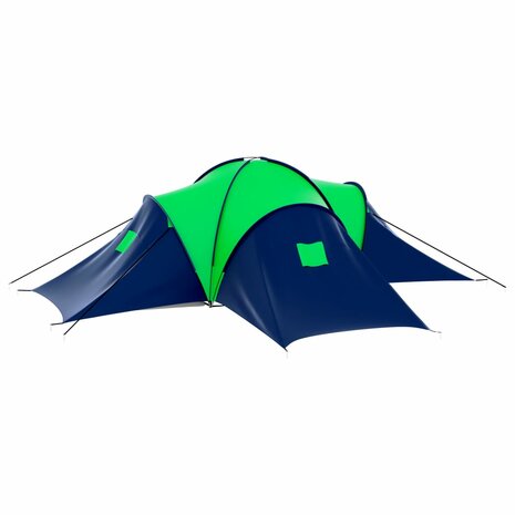 Tent 9-persoons polyester blauw en groen