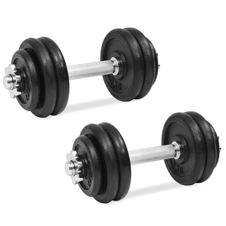18-delige Halterset 30 kg gietijzer