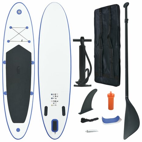 Stand-up paddleboard opblaasbaar blauw en wit