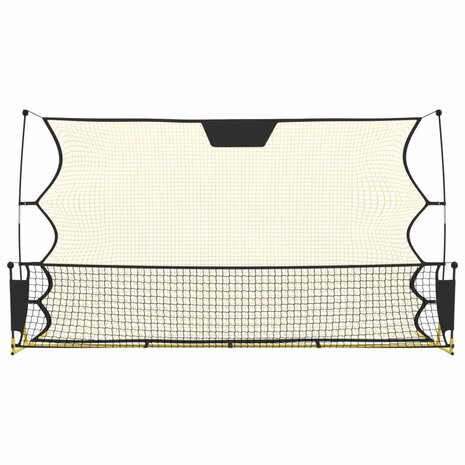 Voetbal reboundnet 183x85x120 cm polyester zwart en geel