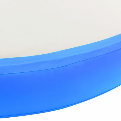 Gymnastiekmat met pomp opblaasbaar 100x100x10 cm PVC blauw