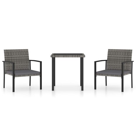 3-delige Tuinset poly rattan grijs 8720286301302 2