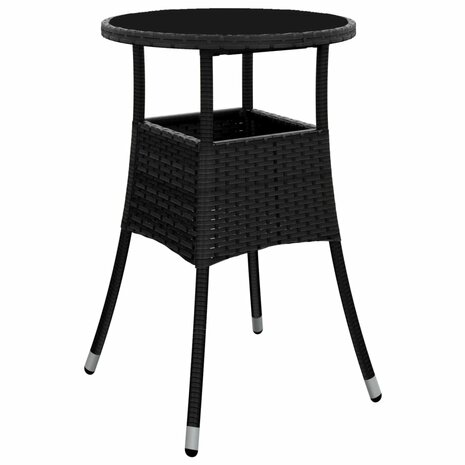3-delige Tuinset met kussens poly rattan en glas zwart 8721102491078 6