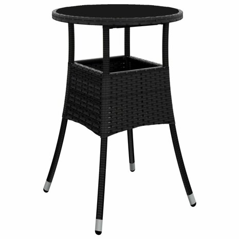 3-delige Tuinset met kussens poly rattan en glas zwart 8721102491054 4