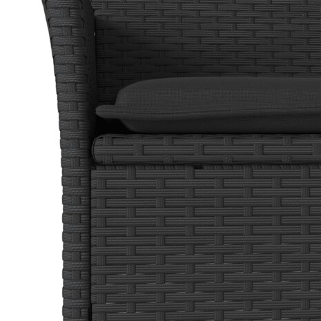 3-delige Tuinset met kussens poly rattan en acaciahout zwart 8721102492198 5