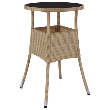 3-delige Tuinset met kussens poly rattan en glas beige 8721102491139 4