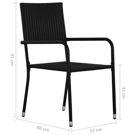 3-delige Tuinset poly rattan zwart 8720286413821 10