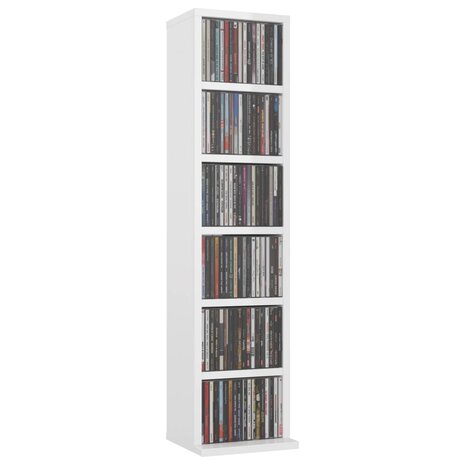 Cd-kast 21x20x88 cm bewerkt hout hoogglans wit 8719883675183 3