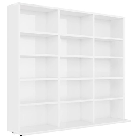 Cd-kast 102x23x89,5 cm bewerkt hout hoogglans wit 8719883914954 2