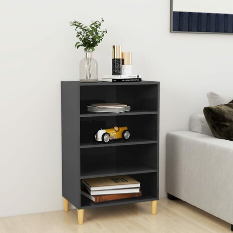 Dressoir 57x35x90 cm bewerkt hout hoogglans grijs 8720286359389 1
