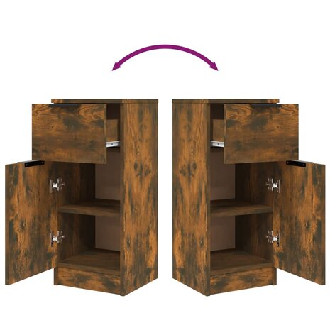 Dressoir 30x30x70 cm bewerkt hout gerookt eikenkleurig 8720287083955 9