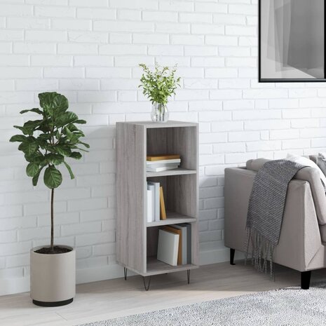 Dressoir 34,5x32,5x90 cm bewerkt hout grijs sonoma eikenkleurig 8720845869014 1