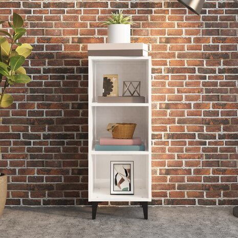 Dressoir 34,5x32,5x90 cm bewerkt hout hoogglans wit 8720287081067 3