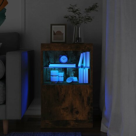 Dressoir met LED-verlichting 41x37x67 cm gerookt eikenkleurig 8721012252677 1