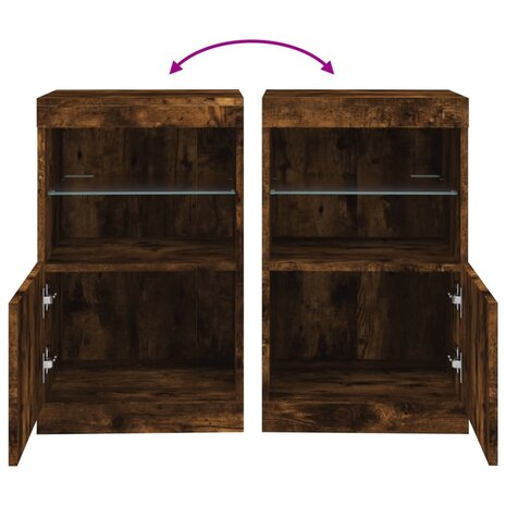 Dressoir met LED-verlichting 41x37x67 cm gerookt eikenkleurig 8721012252677 10