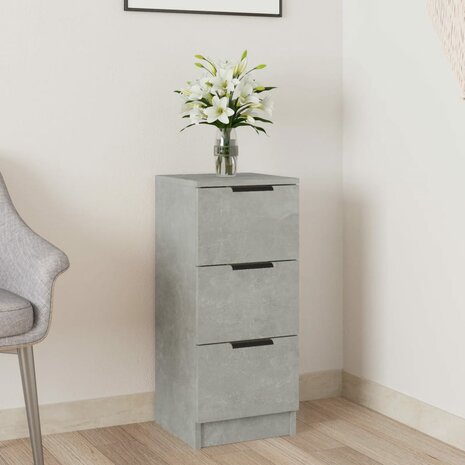 Dressoir 30x30x70 cm bewerkt hout betongrijs 8720287078739 1