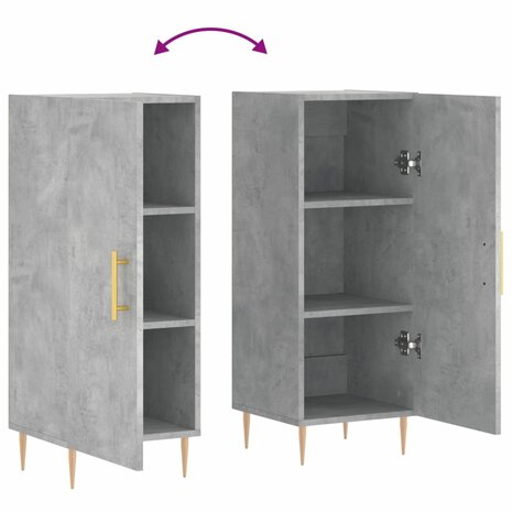 Dressoir 34,5x34x90 cm bewerkt hout betongrijs 8720845866990 9
