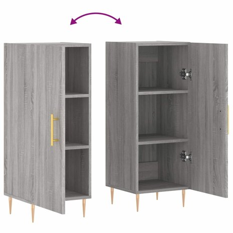 Dressoir 34,5x34x90 cm bewerkt hout grijs sonoma eikenkleurig 8720845867010 9