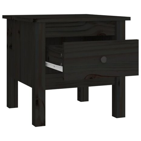 Bijzettafel 40x40x39 cm massief grenenhout zwart 8720286922835 7