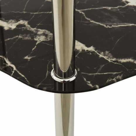 Bijzettafel 2-laags 38x38x50 cm gehard glas transparant zwart 8720286057209 4
