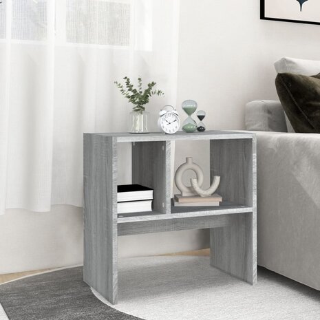Bijzettafel 50x30x50 cm bewerkt hout grijs sonoma eikenkleurig 8720286978610 3
