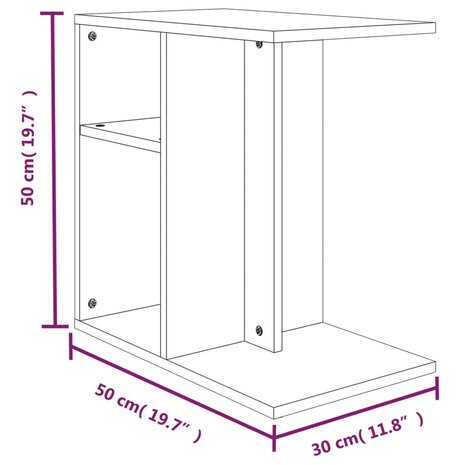 Bijzettafel 50x30x50 cm bewerkt hout grijs sonoma eikenkleurig 8720286978610 10