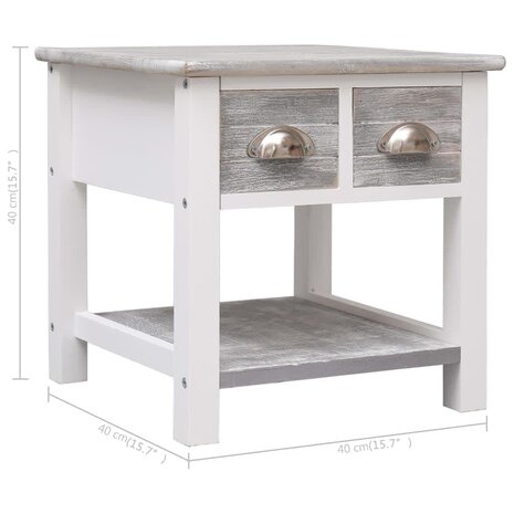 Bijzettafel 40x40x40 cm paulowniahout grijs 8719883668345 8