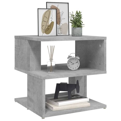 Bijzettafel 40x40x40 cm bewerkt hout betongrijs 8720286542187 3