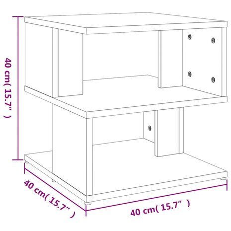 Bijzettafel 40x40x40 cm bewerkt hout betongrijs 8720286542187 7