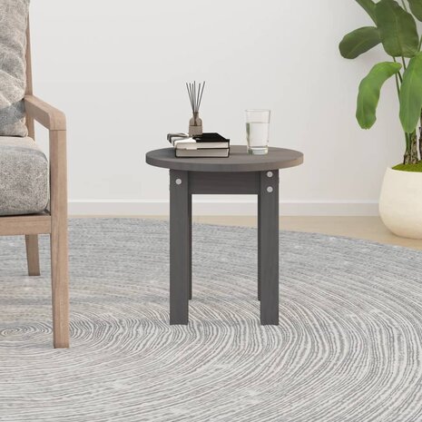 Salontafel Ø 35x35 cm massief grenenhout grijs 8720287208365 3