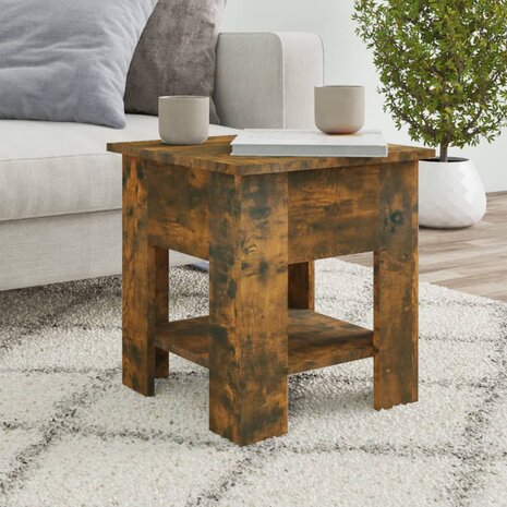 Salontafel 40x40x42 cm bewerkt hout gerookt eikenkleurig 8720286837641 1