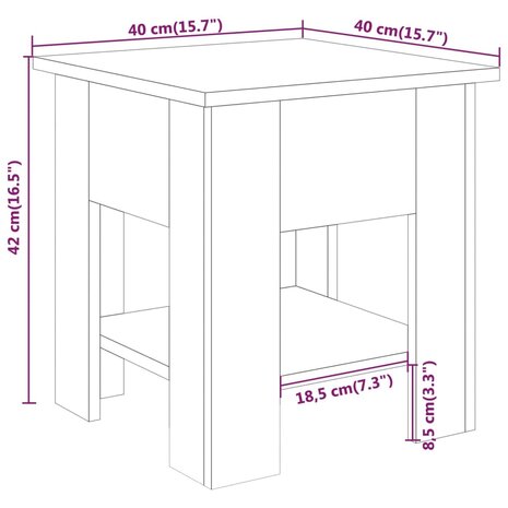 Salontafel 40x40x42 cm bewerkt hout gerookt eikenkleurig 8720286837641 6