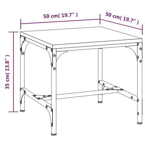 Salontafel 50x50x35 cm bewerkt hout zwart 8720287197799 8