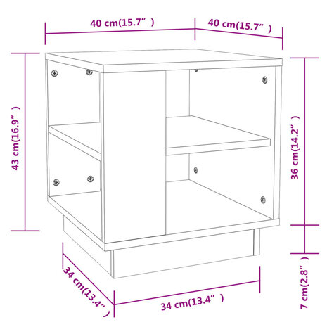 Salontafel 40x40x43 cm bewerkt hout betongrijs 8720286836323 7