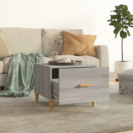 Salontafel 50x50x40 cm bewerkt hout grijs sonoma eikenkleurig 8720287086406 3