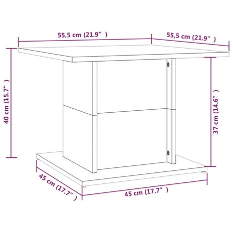Salontafel 55,5x55,5x40 cm spaanplaat gerookt eikenkleurig 8720286837795 7