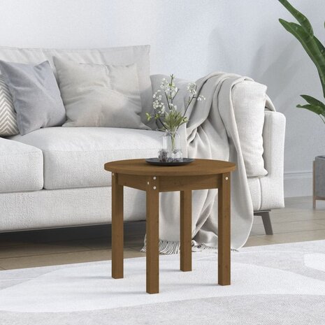 Salontafel Ø 45x40 cm massief grenenhout honingbruin 8720287208327 1