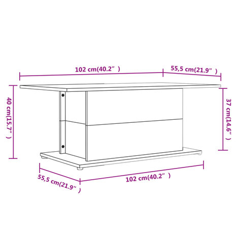 Salontafel 102x55,5x40 cm spaanplaat gerookt eikenkleurig 8720286837764 7