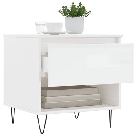 Salontafel 50x46x50 cm bewerkt hout hoogglans wit 8721012112230 4