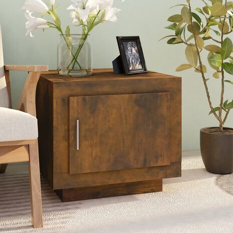Salontafel 51x50x45 cm bewerkt hout gerookt eikenkleurig 8720286968529 1