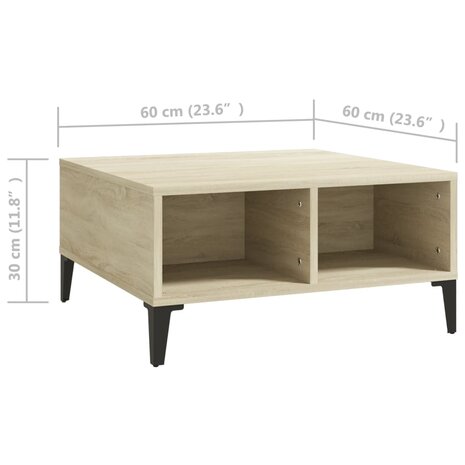 Salontafel 60x60x30 cm bewerkt hout sonoma eikenkleurig 8720286357989 6