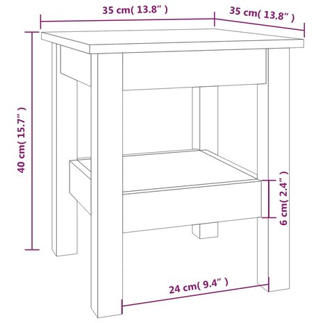 Salontafel 35x35x40 cm massief grenenhout honingbruin 8720287188650 7