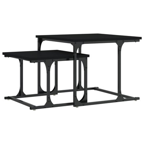 2-delige Salontafelset bewerkt hout zwart 8721012123755 2